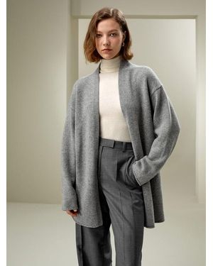 LILYSILK Cardigan Für Damen De Offenes Vorderteil Für Eine Lockere Passform - Grau