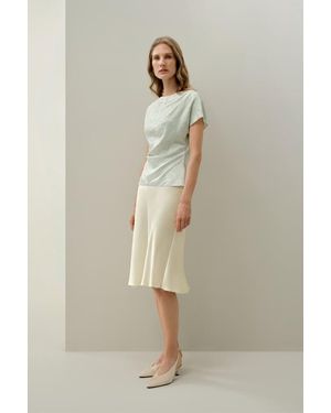 LILYSILK Damen Stretch-Jacquard Seidentop Tailliert - Natur