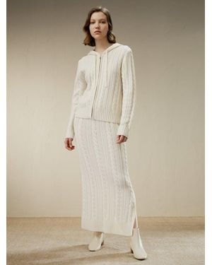 LILYSILK Wolle Maxirock Ultrafeine Merinowolle Mit Elastischer Bund Hautfreundlich Und Atmungsaktiv Deutschland - Natur