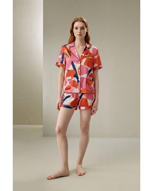 LILYSILK Damen Seiden-Pyjama-Set Luxus Größe - Rot