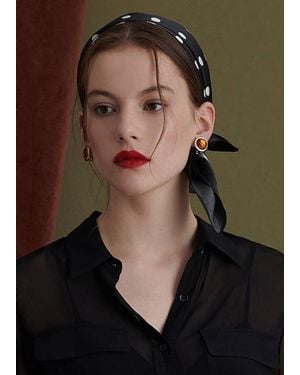 LILYSILK Seide Polka Dot Schal Deutschland 100% Charmeuse Seide Glänzend Einheitsgröße - Schwarz