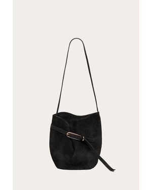 Liffner Belted Bucket Bag Suede - Black