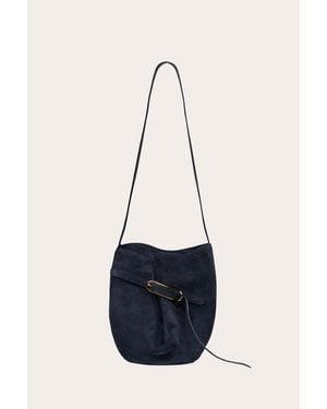 Liffner Belted Bucket Bag Suede - Blue