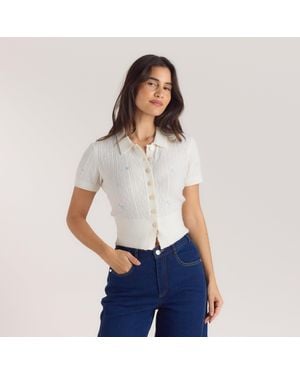 Lounge Besticker Stricktop - Weiß