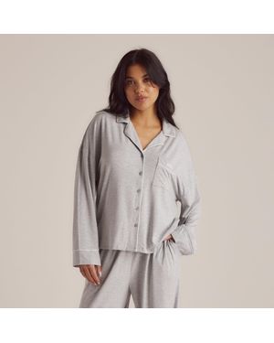 Lounge Modal Pyjamahemd - Grau