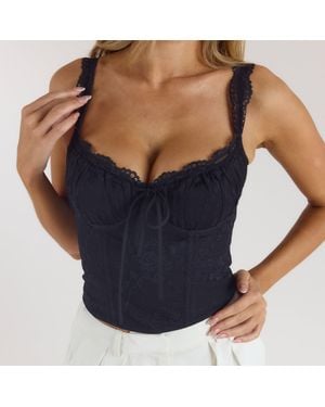 Lounge Blossom Korsett-Top - Blau