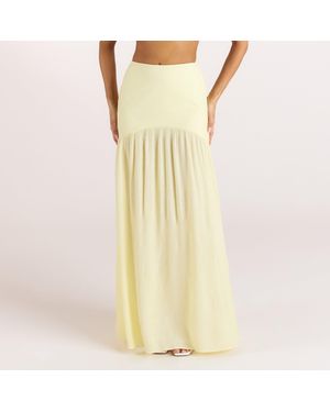 Lounge Sheer Maxi-Rok - Geel