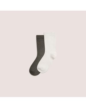 Lounge Waffle Crew-Sokken (2-Pack) - Roze