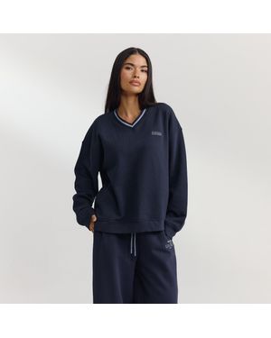 Lounge V-Neck Pullover - Blau