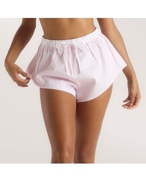 Lounge Short De Pyjama Bloom & Stripe - Blanc