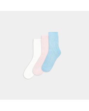 Lounge Dicke Gerippte Socken (3Er-Pack) - Blau
