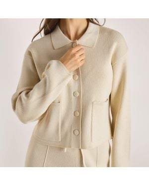 Lounge Knitted Oversized Shirt - Natural