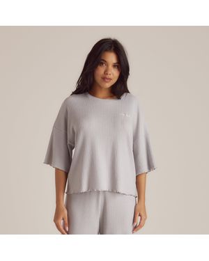 Lounge Haut De Pyjama Soft Waffle - Gris