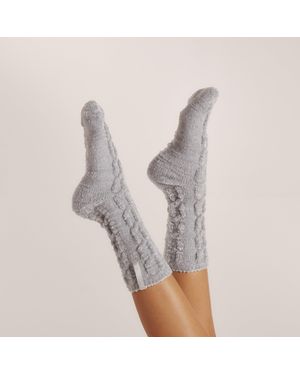 Lounge Chenille Gestrickte Socken - Grau