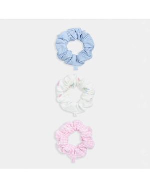 Lounge Printed Scrunchies (3-Pack) - Blue