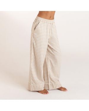 Lounge Gingham Pyjama Bottoms - Natural