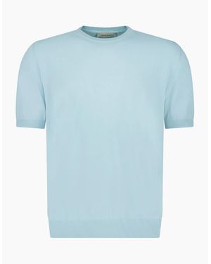 Gran Sasso Cotton Knit T-Shirt - Blue