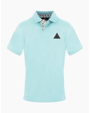 Aquascutum Collared Neck Short Sleeve Polo Shirt - Blue
