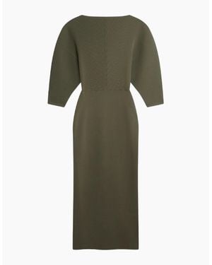 Ted Baker Vanitha Sculptured Rib Knitted Maxi Dark Dress - Green