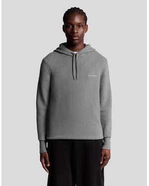 Lyle & Scott Knitted Script Hoodie - Grey