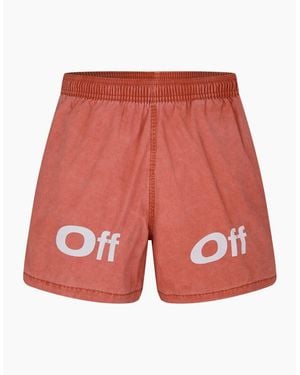 Off-White c/o Virgil Abloh Bounce Lettering Elasticated Waistband Swim Short - Red