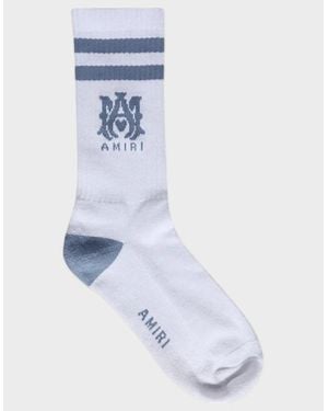 Amiri Ma Stripe Socks/Dusty - Blue