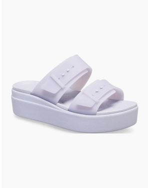 Crocs™ Brooklyn Buckle Low Wedge Moon Sandals - Blue