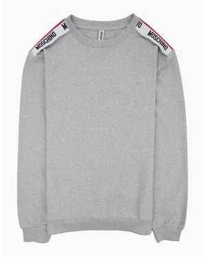 Moschino Underwear Shoulder Tape Logo Sweatshirt Light - Grey