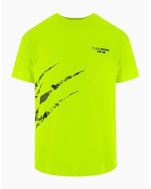 Philipp Plein Plein Sport Scratch Logo Fluo T-Shirt - Yellow