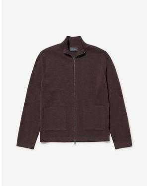 Oliver Sweeney Knitted Merino Wool Blend Jacket - Brown