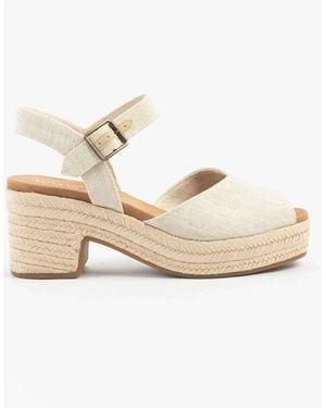 TOMS Isla Peep Toe Sandals Natural - White