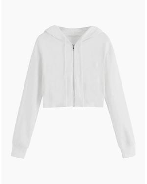 Miso Cropped Hoodie - White