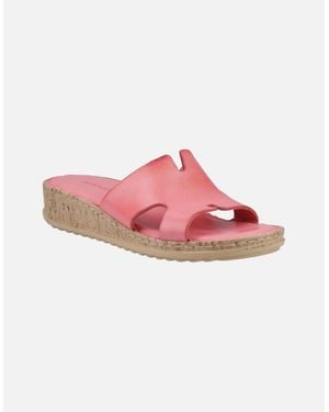 Hush Puppies Eloise Leather Coral Sandals - Pink
