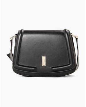 BOSS Ariell Saddle Bag, Luxurious Cow Skin Handbag - Black