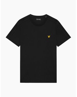 Lyle & Scott Lyle & Scott Jaquard Tape T Shirt Jet - Black