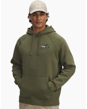 Under Armour Ua Rival Hooded Neck Long Sleeve Sweatshirt - Green