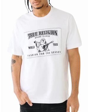 TRUE RELIGION 108603 T Shirts Crew Neck Pullover Casual Cotton New - White