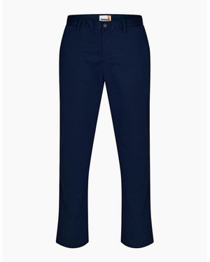 Timberland Twill Solid Patterned Straight Chinos - Blue