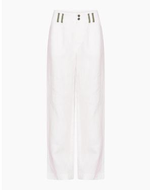 no emotions Linen Trousers - White