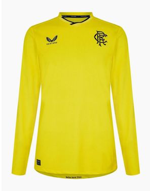 Castore V Neck Long Sleeve Regular Fit T-Shirt - Yellow