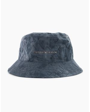Emporio Armani Gradient Nylon Cloche Hat - Blue