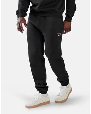 Reebok Id 2-Colour Logo Cuffed Joggers Cotton Joggers - Black