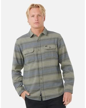 Rip Curl Rip Curl Line Up Flannel Long Sleeve Shirt - Grey
