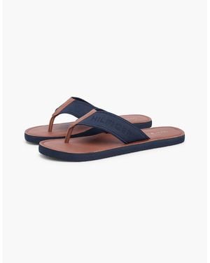 Tommy Hilfiger Leather Hilfiger Beach Sandal - Blue