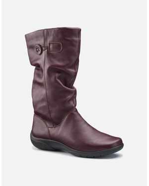 Hotter Derrymore Ii Wide Calf Boots - Purple