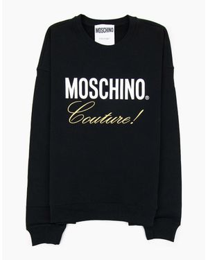 Moschino Couture Script Print Logo Jumper - Black