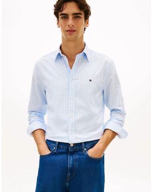 Tommy Hilfiger Flex Poplin Gingham Long Sleeve Shirt - Blue