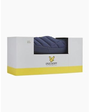 Lyle & Scott Padded Textured Moccasin Slippers - Blue