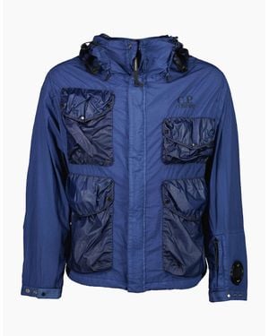 C.P. Company Taylon L Mixed Goggle Jacket - Blue