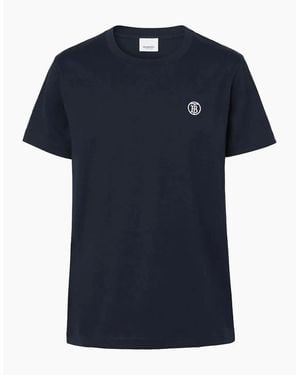 Burberry 'Parker' Tb-Embroidered Logo T-Shirt - Blue